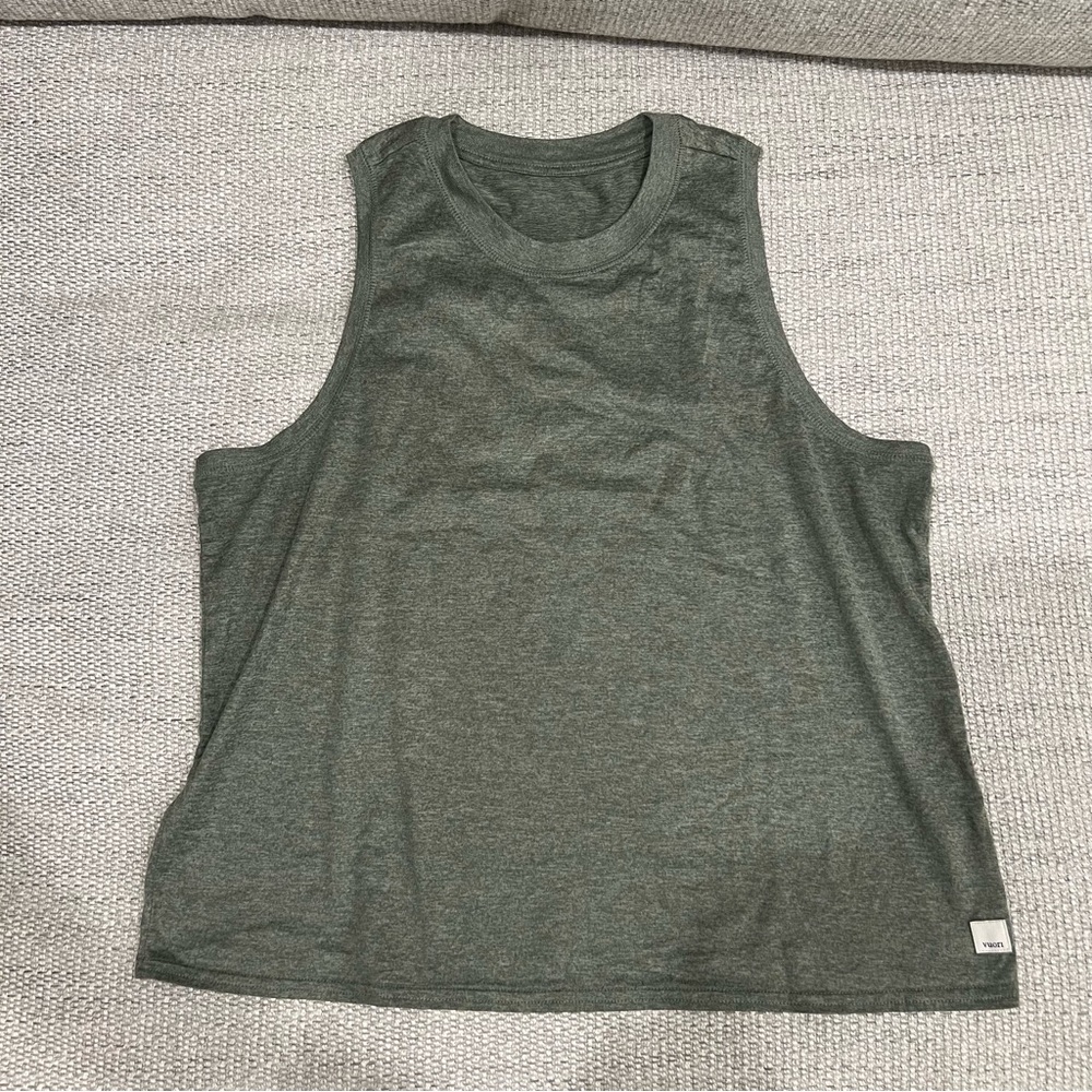 Vuori Athletic Tank Top in Olive Green